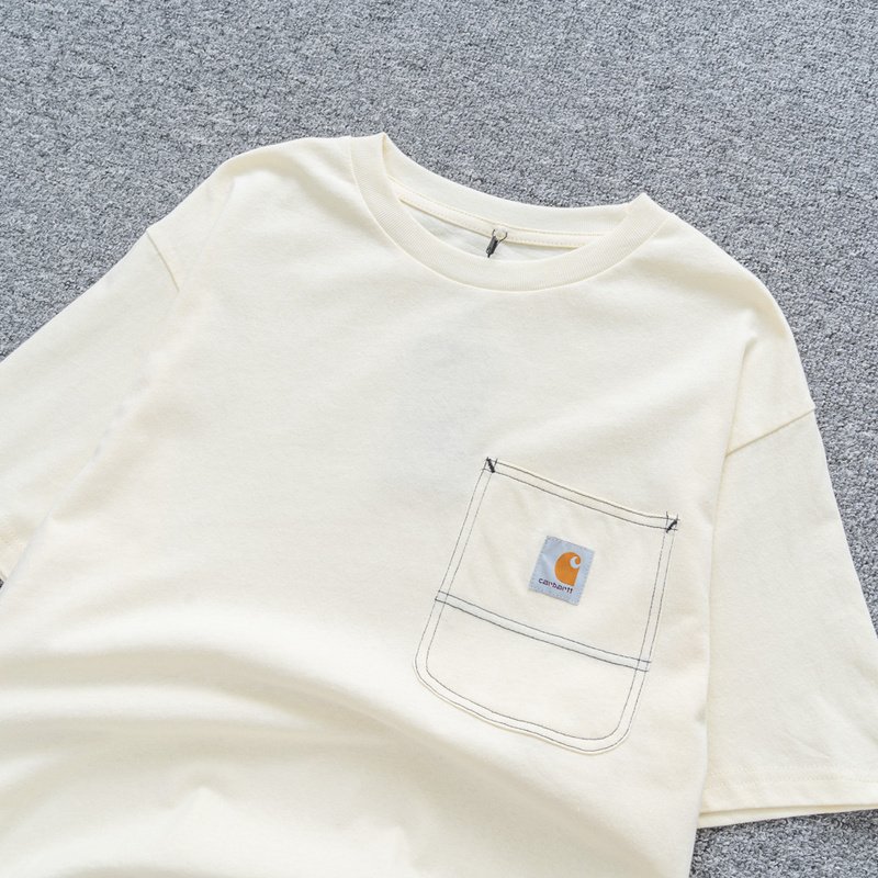 Футболка Carhartt With Logo On The Pocket "Cream" фото № 3