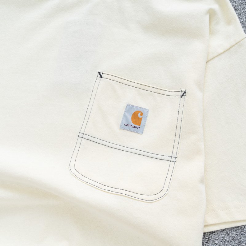 Футболка Carhartt With Logo On The Pocket "Cream" фото № 5