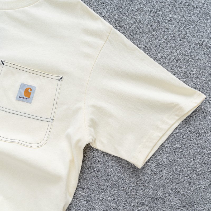 Футболка Carhartt With Logo On The Pocket "Cream" фото № 8