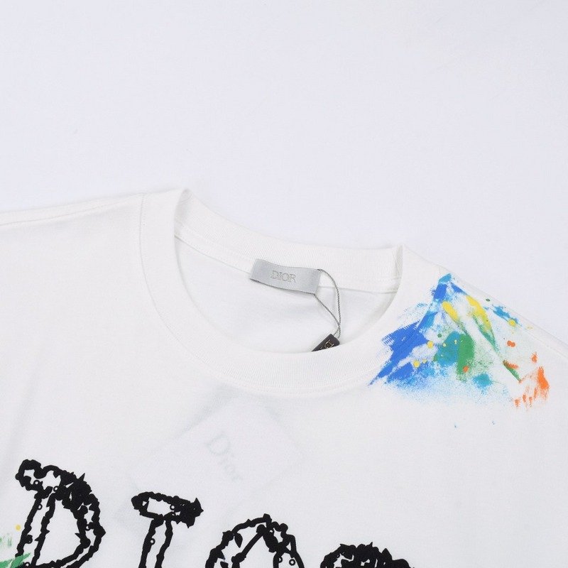 Футболка Christian Dior Splattered With Paint "White" фото № 3