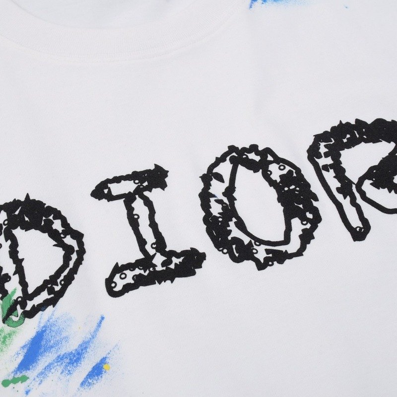 Футболка Christian Dior Splattered With Paint "White" фото № 5