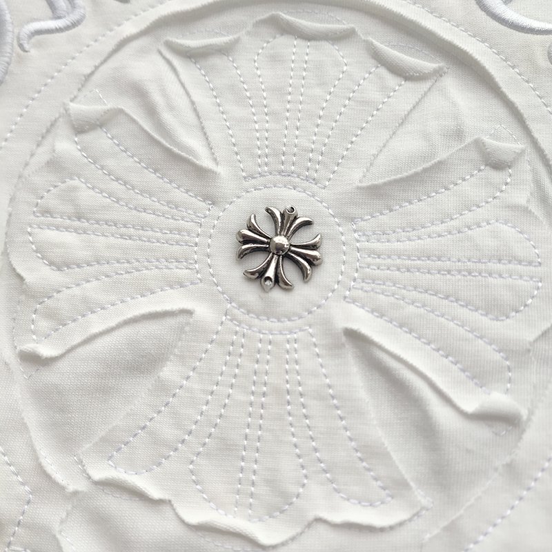 Футболка Chrome Hearts Logo With Decoration "White" фото № 4