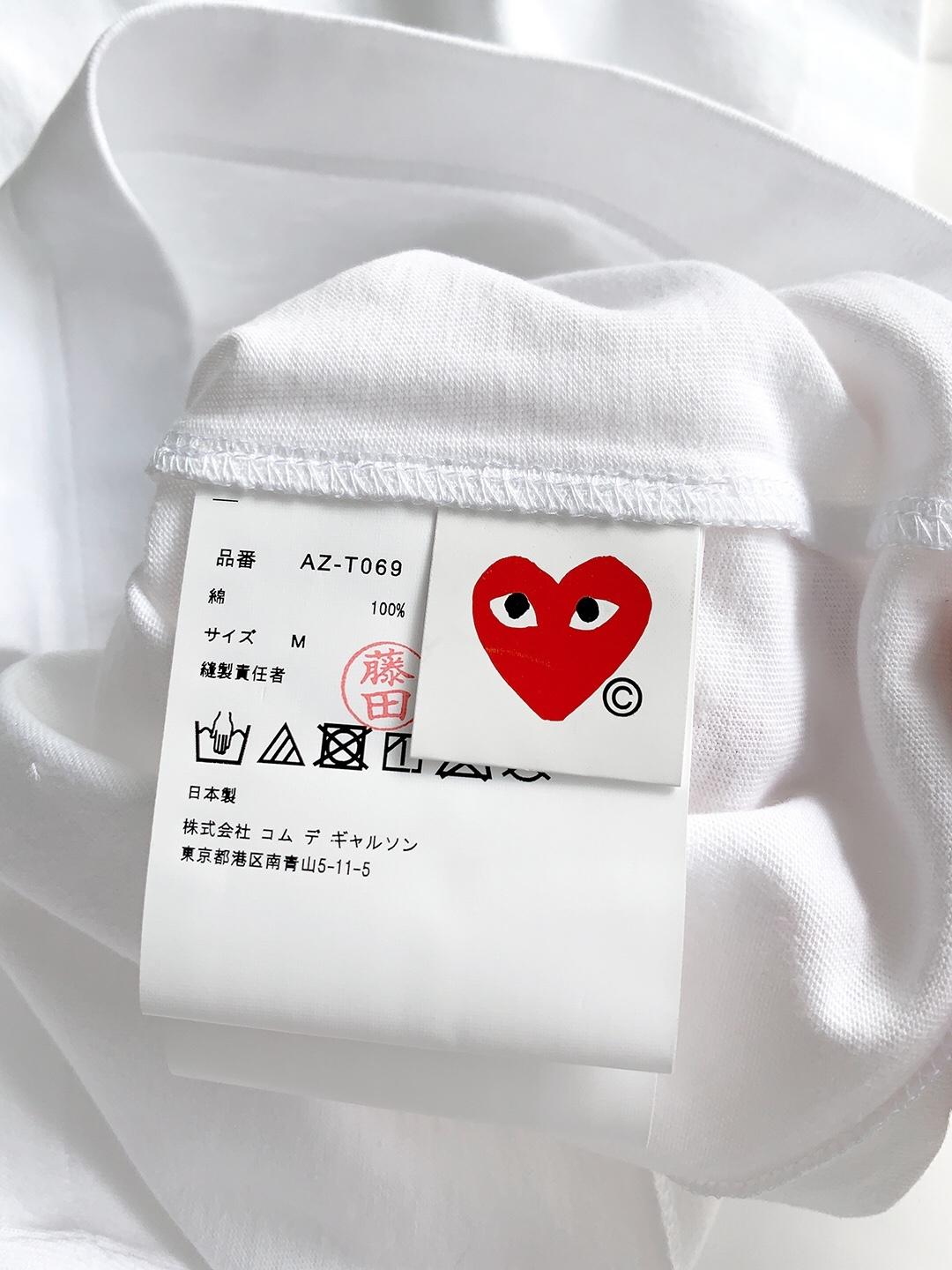 Футболка Comme des Garçons Play Black Heart Eyes "Gray" фото № 5