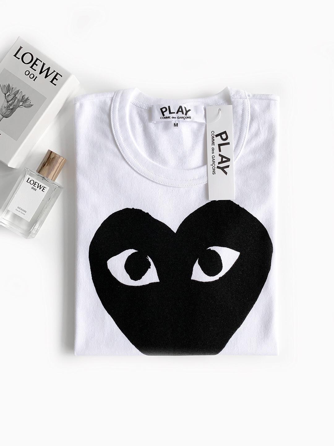 Футболка Comme des Garçons Play Black Heart Eyes "Gray" фото № 2