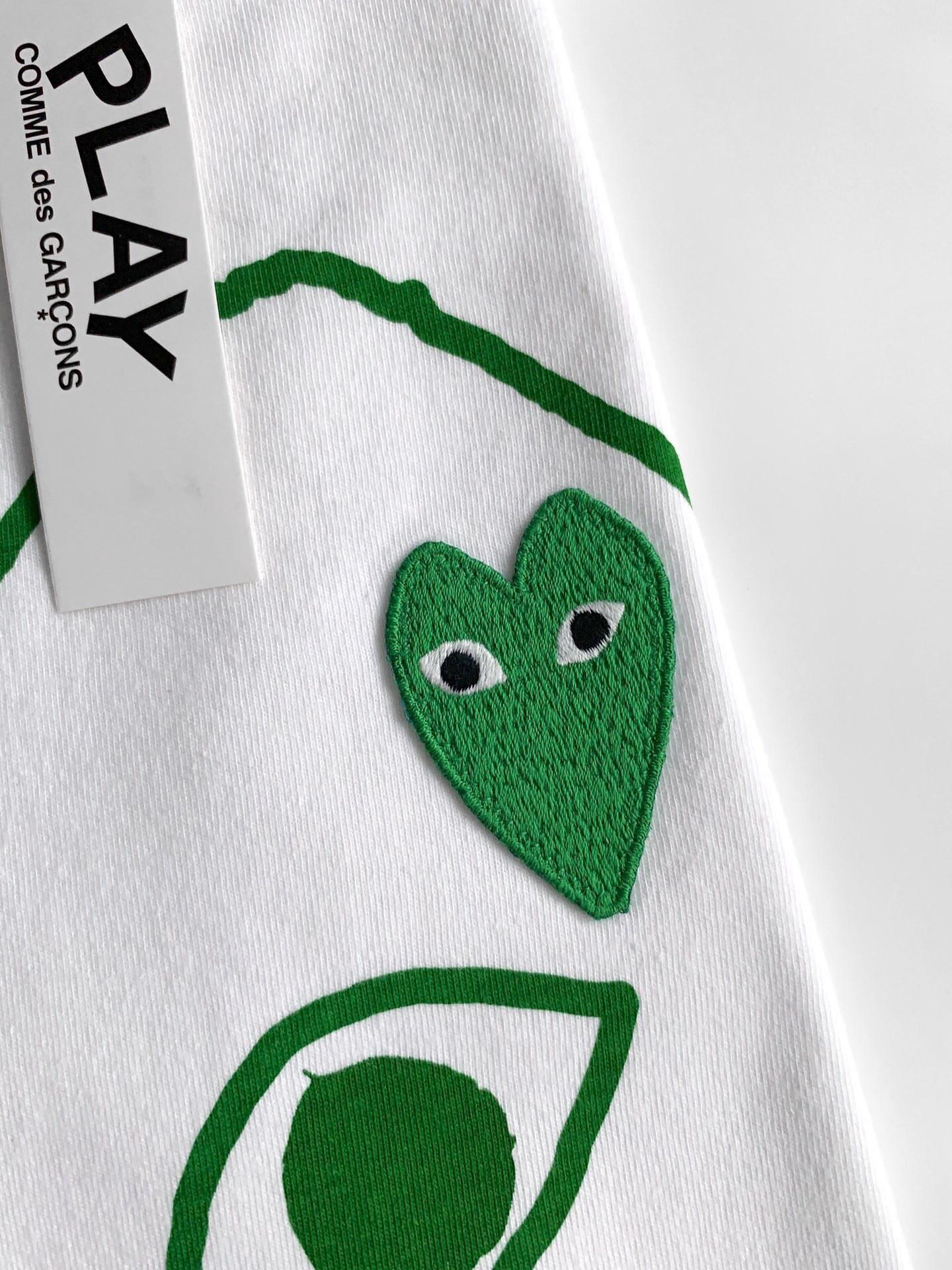 Футболка Comme des Garçons Play Green Heart "White" фото № 4