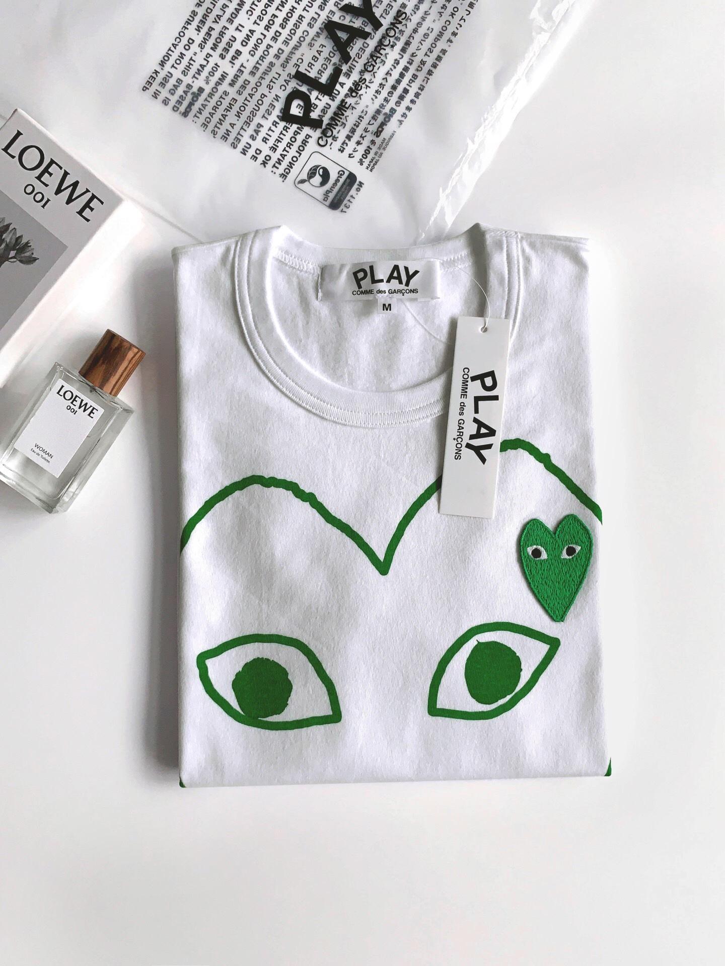 Футболка Comme des Garçons Play Green Heart "White" фото № 2