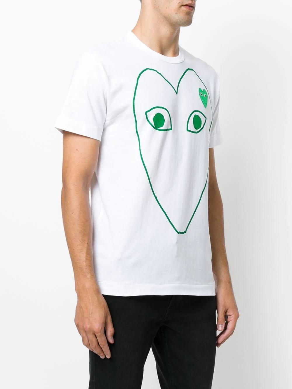 Футболка Comme des Garçons Play Green Heart "White" фото № 9