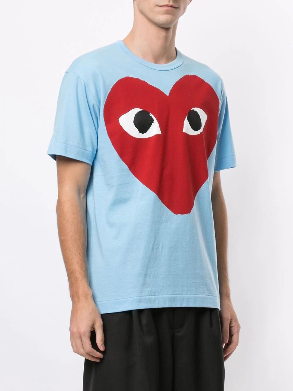 Футболка Comme des Garçons Play Red Heart Eyes "Blue" фото № 6