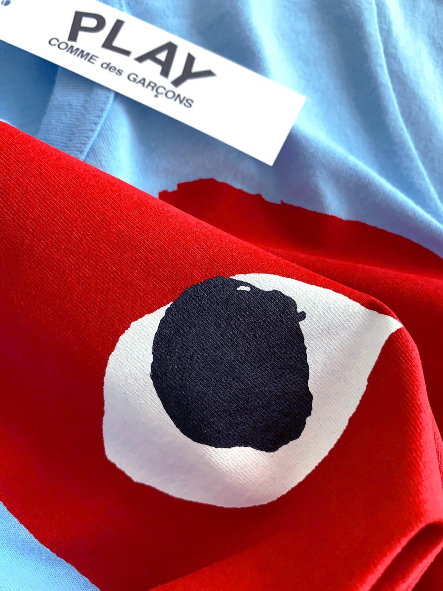 Футболка Comme des Garçons Play Red Heart Eyes "Blue" фото № 4