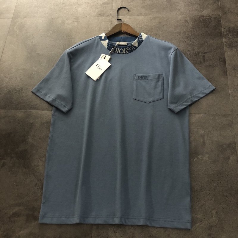 Футболка Dior With Designer Patch And Pocket "Blue" фото № 9