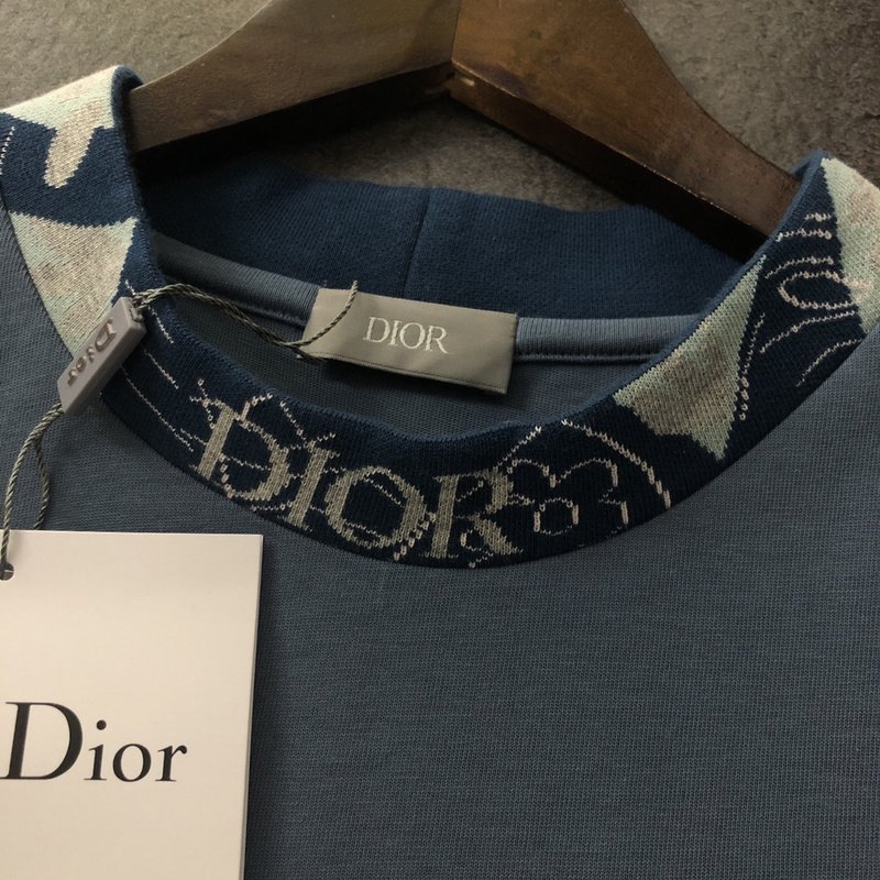 Футболка Dior With Designer Patch And Pocket "Blue" фото № 5
