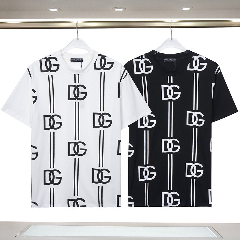 Футболка Dolce Gabbana With Stripes And Monogram "Black" фото № 2