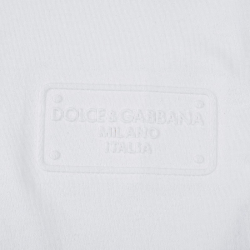 Футболка Dolce And Gabbana With Plain Logo Embroidery "White" фото № 2
