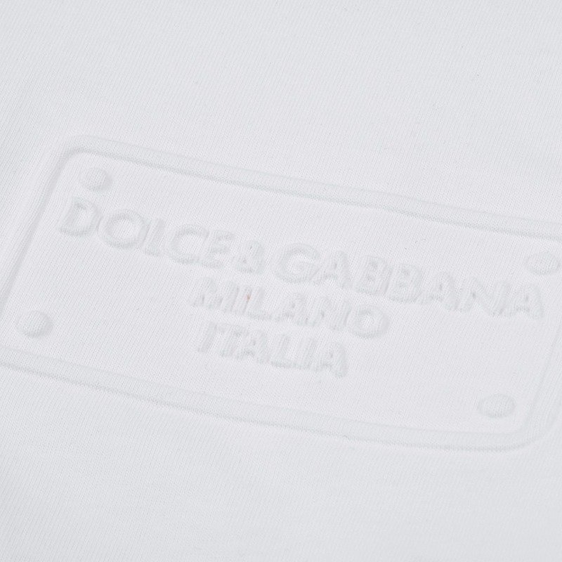 Футболка Dolce And Gabbana With Plain Logo Embroidery "White" фото № 3