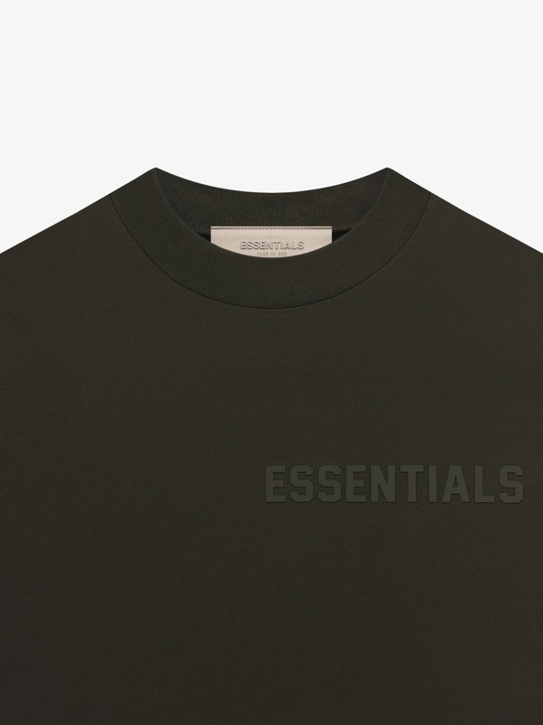 Футболка Fear Of God With Black Patch On The Back - Logo "Green/Brown" фото № 3