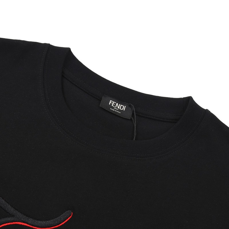 Футболка Fendi With Black And Red Logo "Black" фото № 2