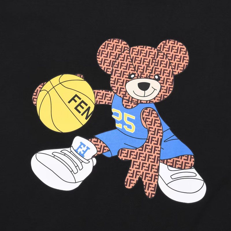 Футболка Fendi With A Sporty Print "Black" фото № 6