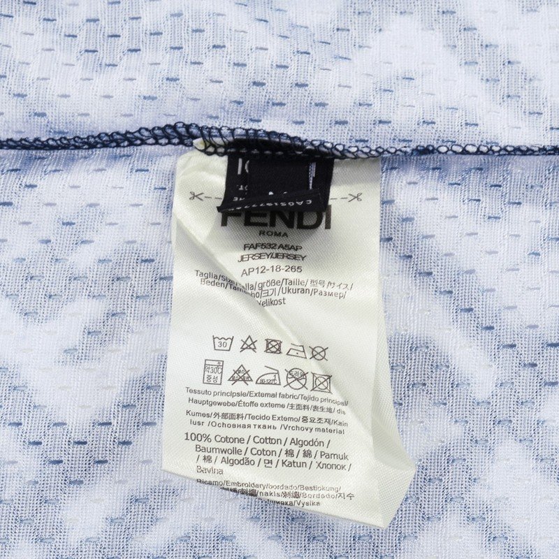 Футболка Fendi Cotton Monotonous Print "White/Blue" фото № 2
