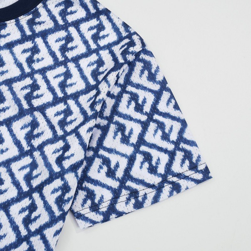 Футболка Fendi Cotton Monotonous Print "White/Blue" фото № 6