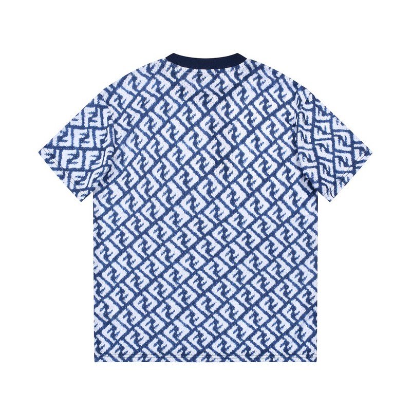 Футболка Fendi Cotton Monotonous Print "White/Blue" фото № 8