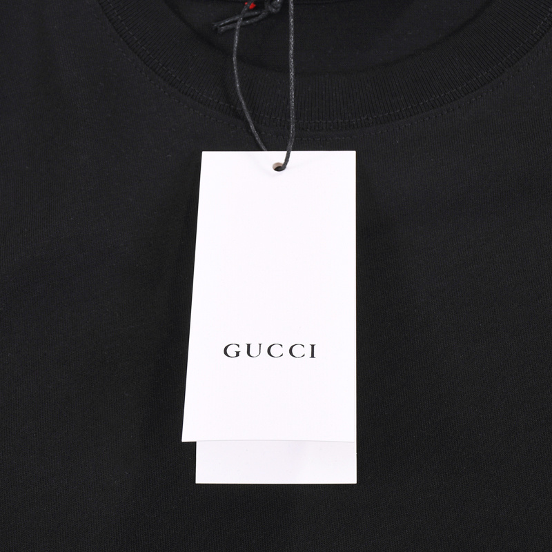Футболка Gucci Embroidered Rabbit Emblem "Black" фото № 7