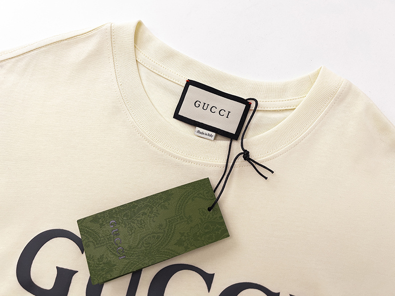 Футболка Gucci Inscription Real "Beige" фото № 4