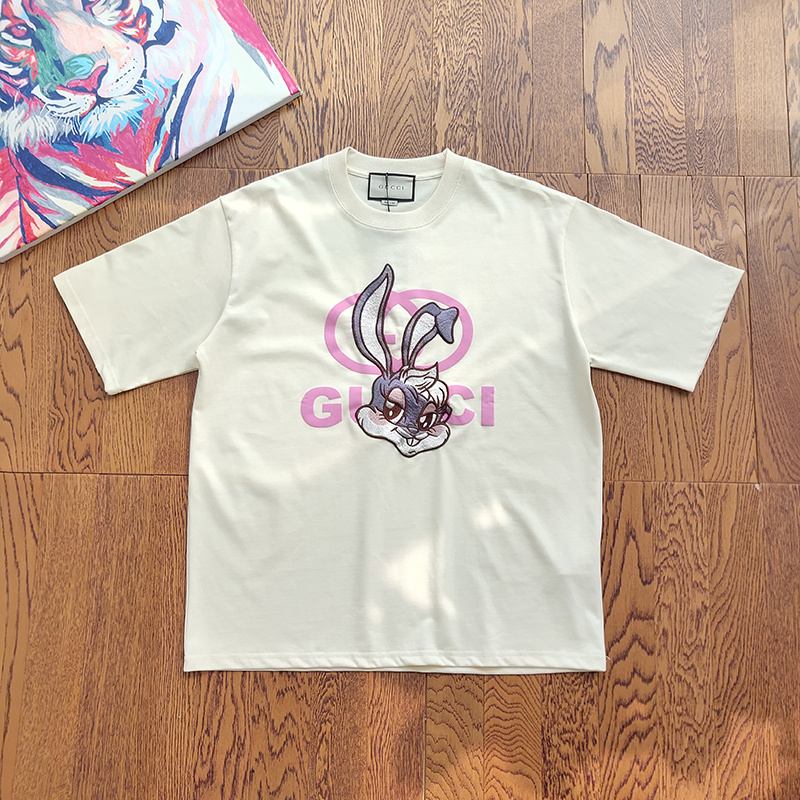 Футболка Gucci With Bunny Girl Print "White" фото № 2