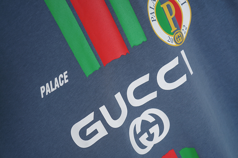 Футболка Gucci With Logo 2022 "Blue/Gray" фото № 4