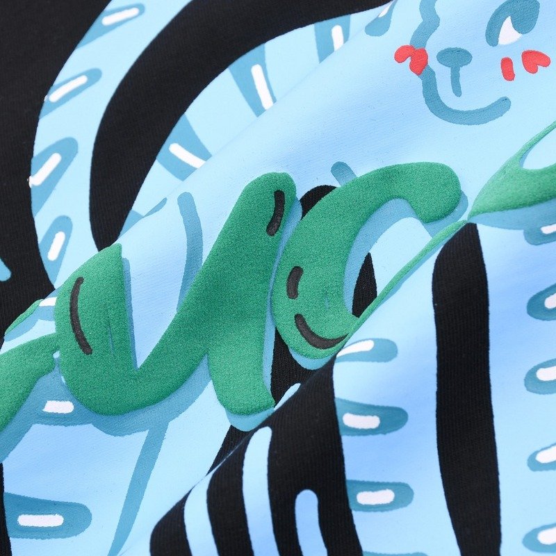 Футболка Gucci With Cat Pattern "Black" фото № 3