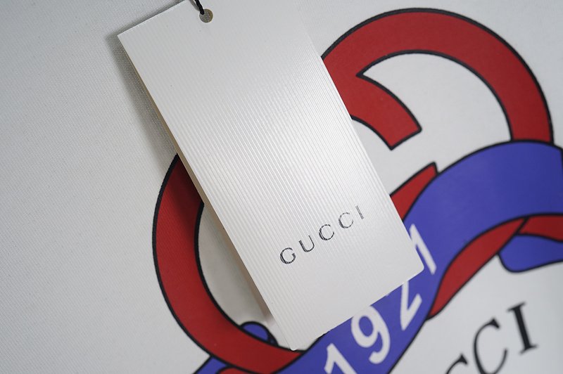 Футболка Gucci Red Logo With Ribbon "White" фото № 7