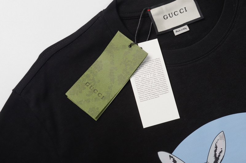 Футболка Gucci X Balenciaga With Rabbits On Blue Background "Black" фото № 7