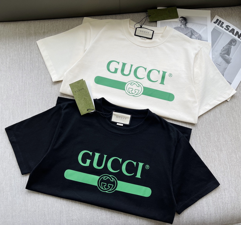 Футболка Gucci Logo in Line "Cream" фото № 2