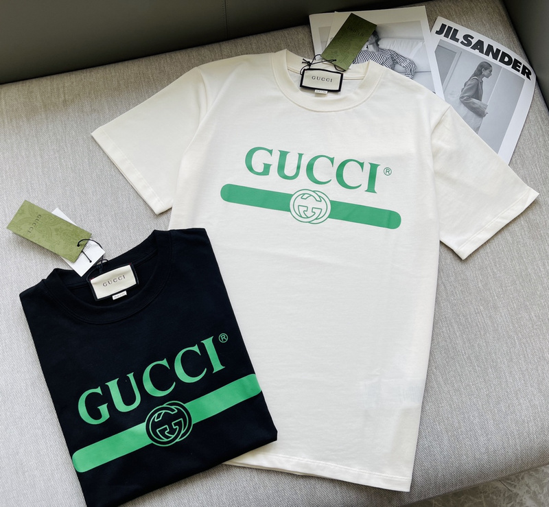 Футболка Gucci Logo in Line "Cream" фото № 4