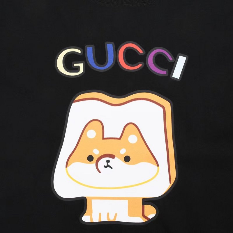 Футболка Gucci Dog With Bread - Print "Black" фото № 9