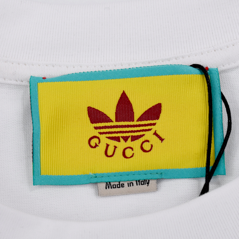 Футболка Gucci X Adidas With An Inscription Of Different Colors "White" фото № 3