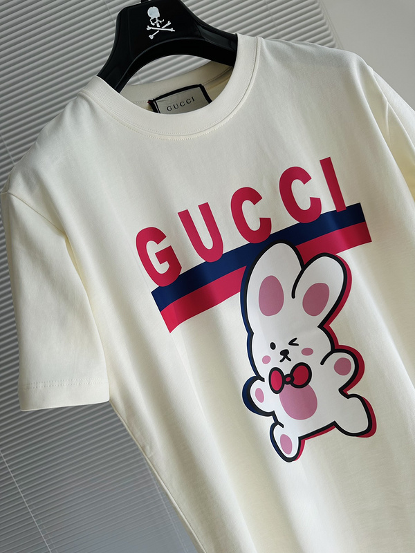Футболка Gucci Cute Bunny Print "White" фото № 3
