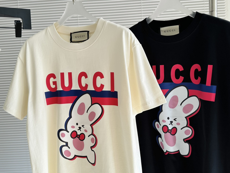 Футболка Gucci Cute Bunny Print "White" фото № 5
