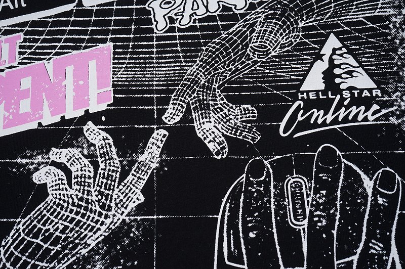 Футболка Hellstar Logo And Man Before Computer "Black" фото № 3