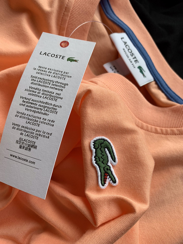 Футболка Lacoste Logos Pattern "Orange" фото № 6