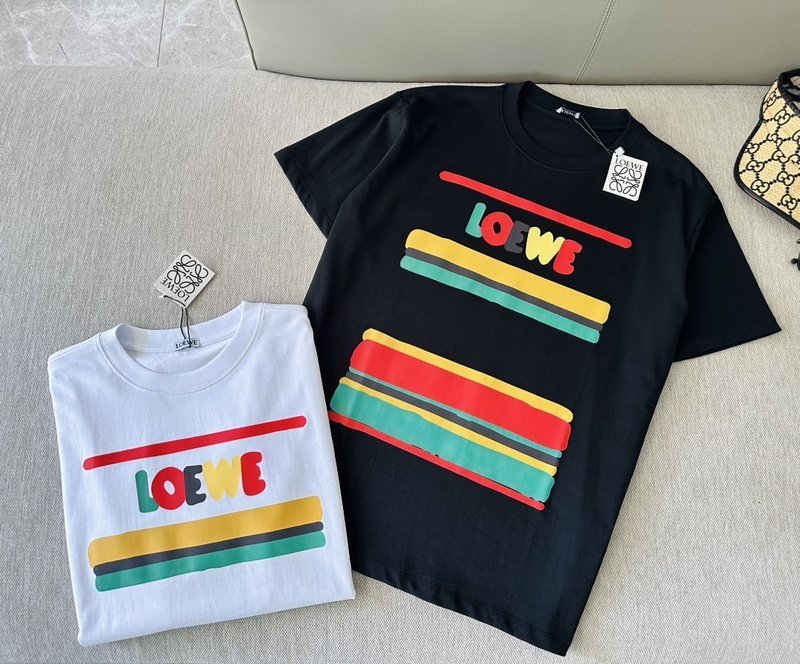 Футболка Loewe Colored Logo Stripes "Black" фото № 2