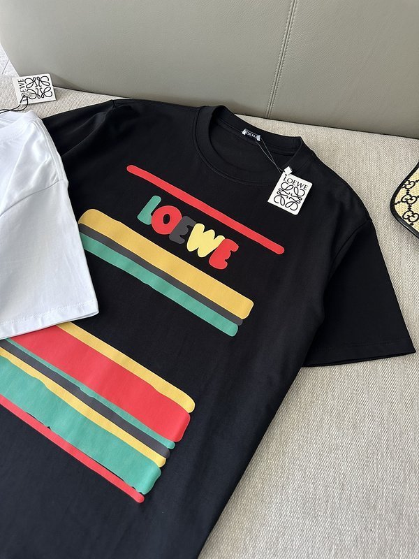 Футболка Loewe Colored Logo Stripes "Black" фото № 4