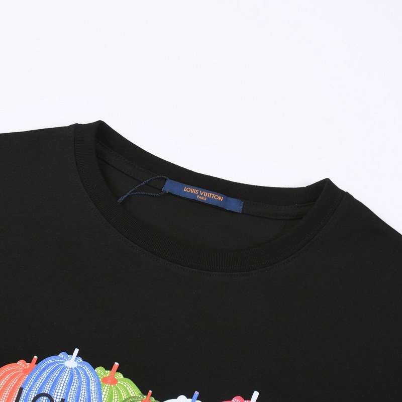 Футболка Louis Vuitton With Inscription On Colored Gourds "Black" фото № 5