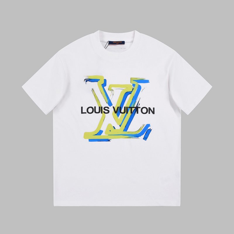 Футболка Louis Vuitton With Yellow-Blue Logo "White" фото № 7