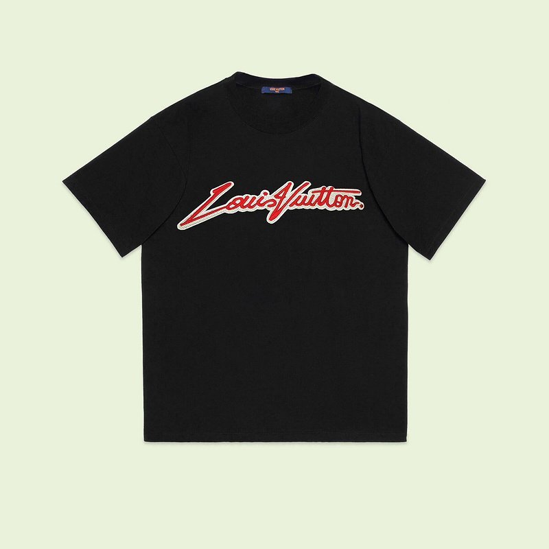 Футболка Louis Vuitton With Red Text Logo "Black" фото № 7