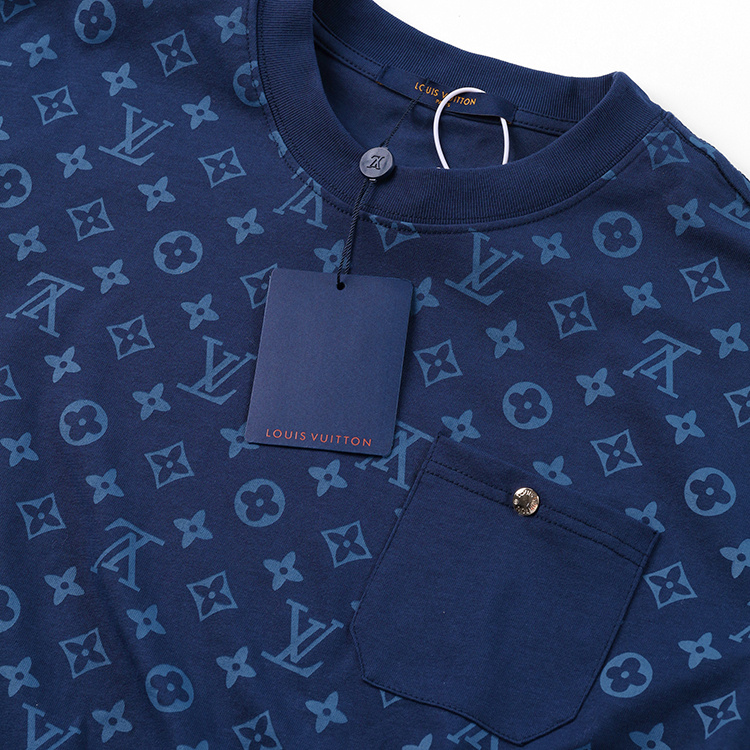 Футболка Louis Vuitton With Print And Pocket "Blue" фото № 5