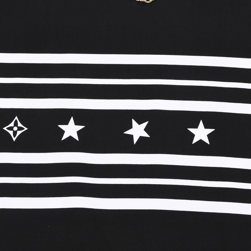 Футболка Louis Vuitton Decorated With Stars And Flowers "Black" фото № 3