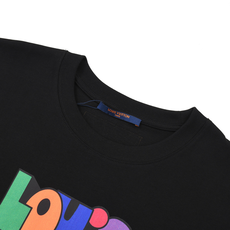 Футболка Louis Vuitton Cartoon Style Brand Lettering "Black" фото № 5