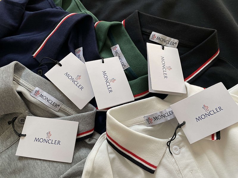 Поло Moncler Edge Decorated By Two Stripes And Small Logo "Gray" фото № 4