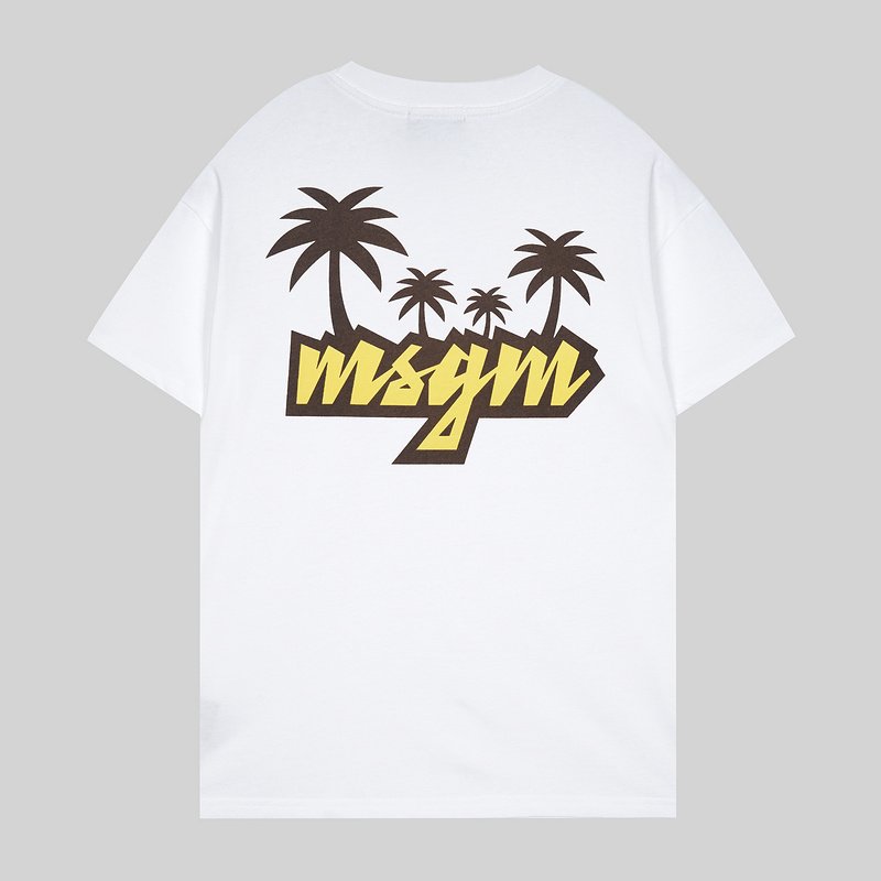 Футболка MSGM Logo With Palm Trees "White" фото № 2