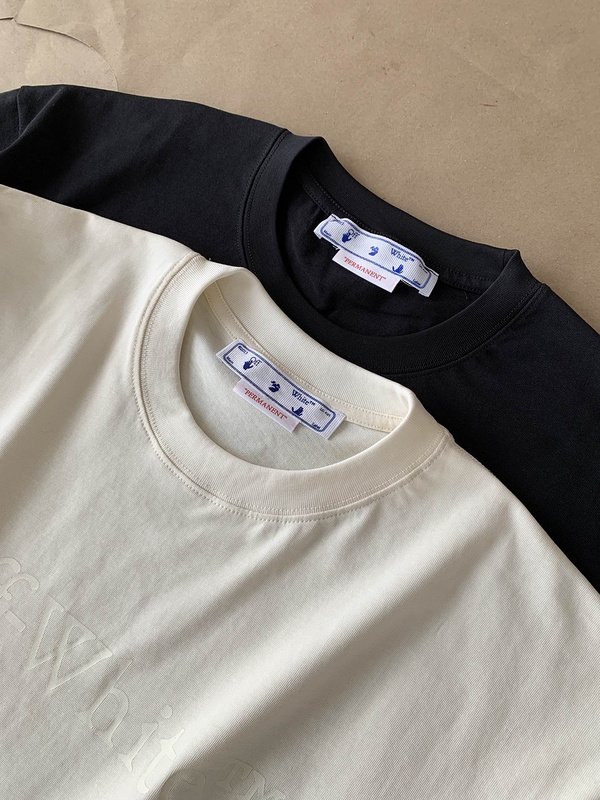 Футболка Off White Plain With Text Logo "White" фото № 4